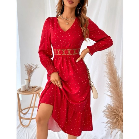 Polka dot lace  insert maxi dress - Picture 6 of 6